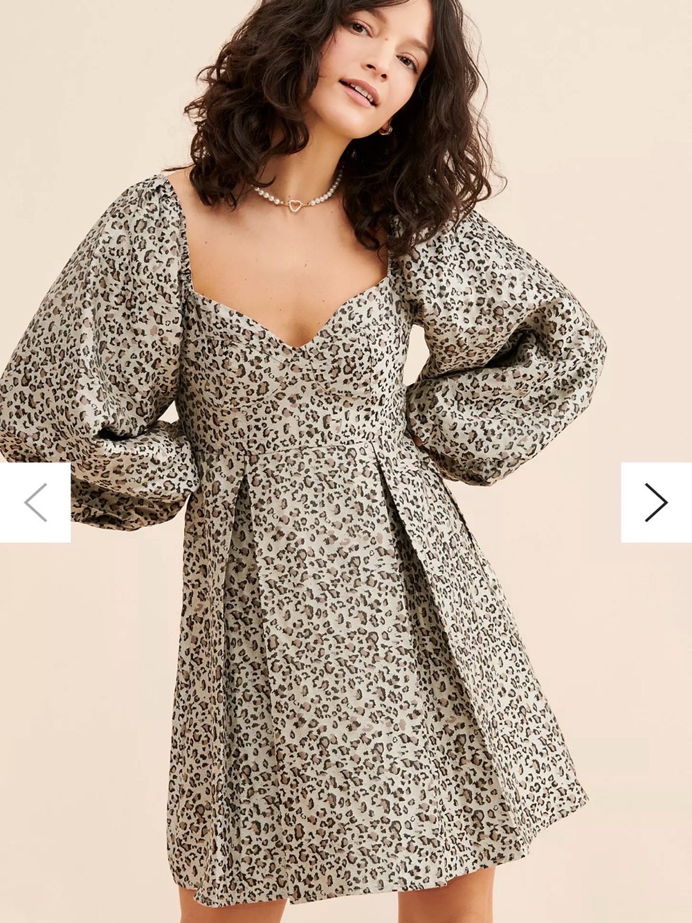 Sister Jane Tempo Leopard Puff-Sleeve Mini Dress